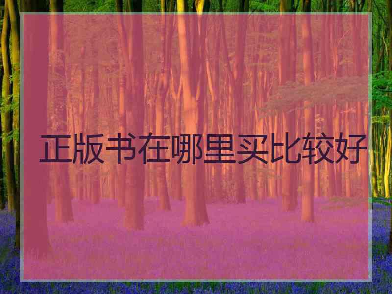 正版书在哪里买比较好