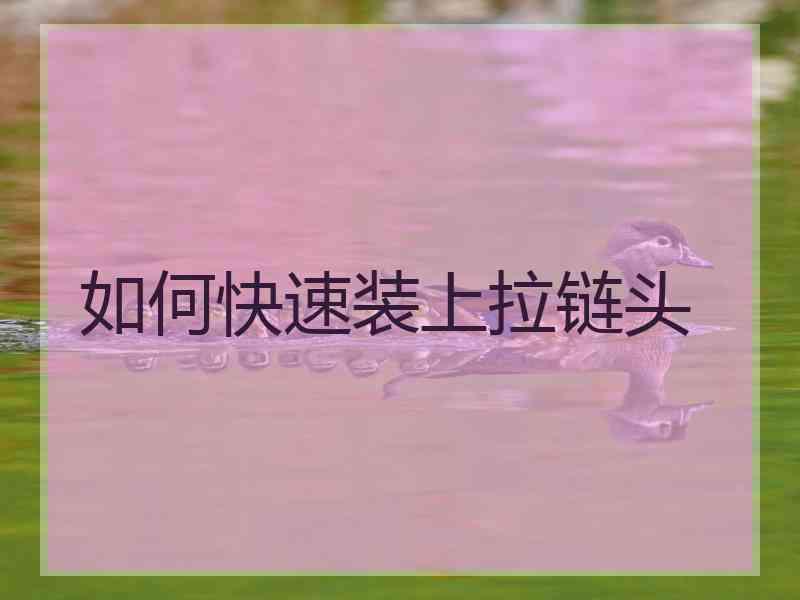 如何快速装上拉链头