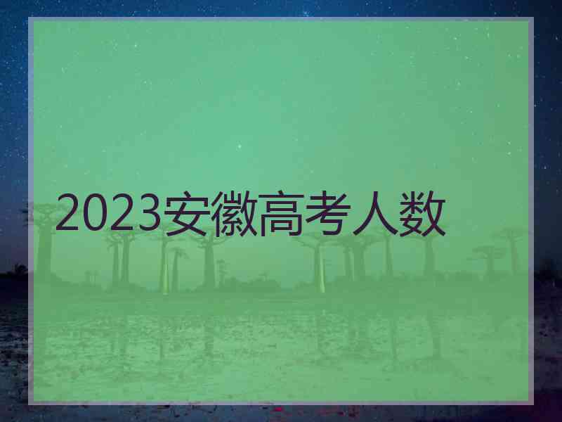 2023安徽高考人数
