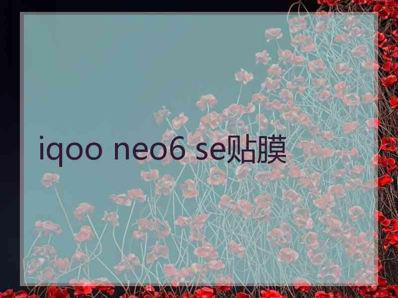 iqoo neo6 se贴膜
