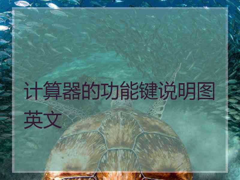 计算器的功能键说明图英文