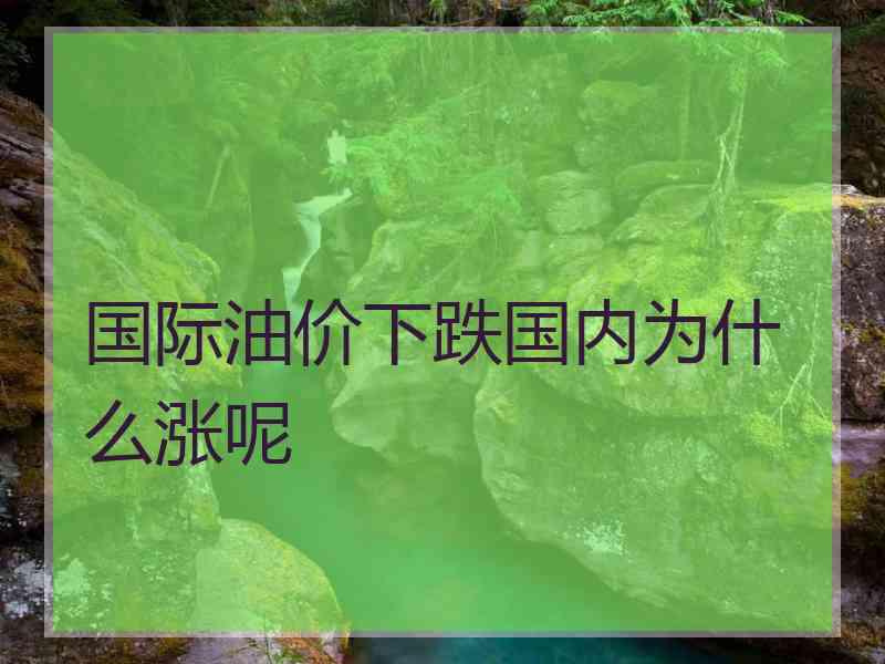 国际油价下跌国内为什么涨呢