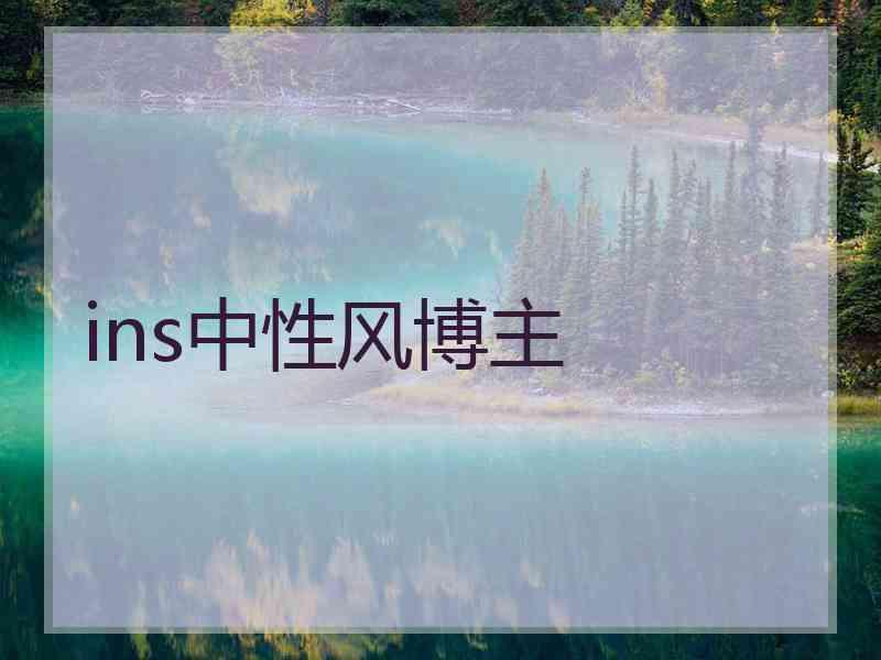 ins中性风博主