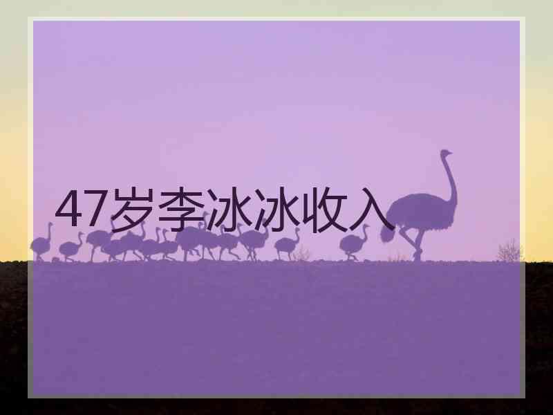 47岁李冰冰收入