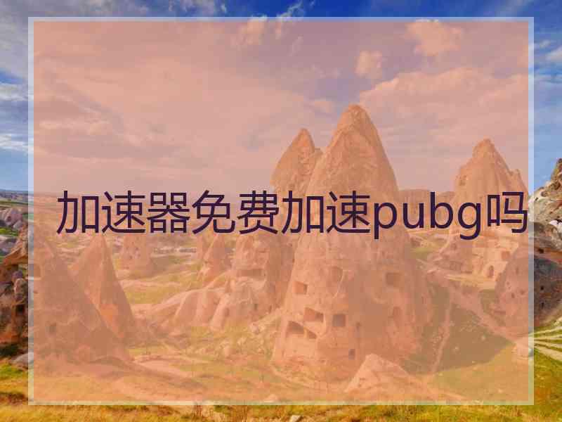 加速器免费加速pubg吗