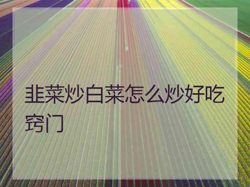 韭菜炒白菜怎么炒好吃窍门