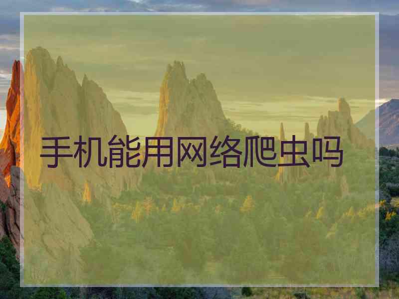 手机能用网络爬虫吗