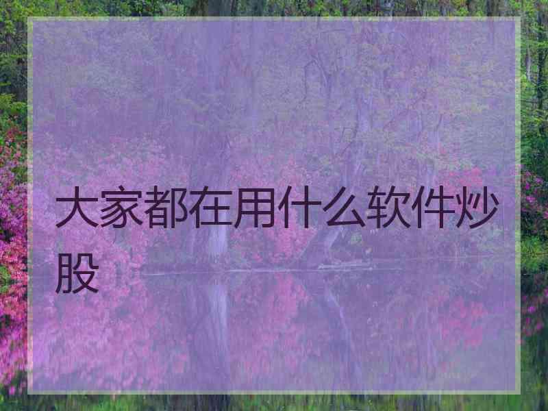 大家都在用什么软件炒股