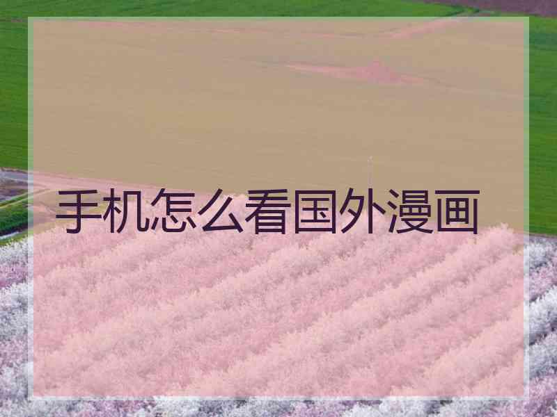 手机怎么看国外漫画