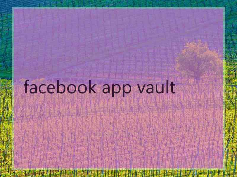 facebook app vault