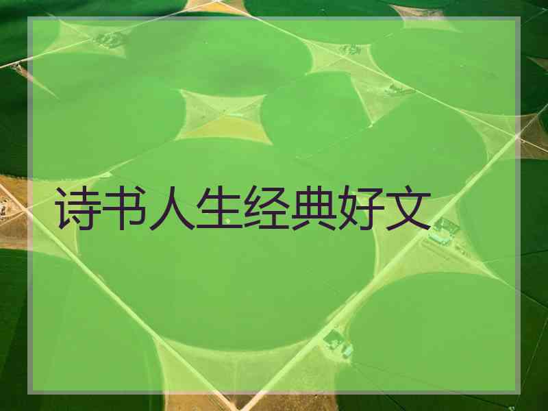 诗书人生经典好文