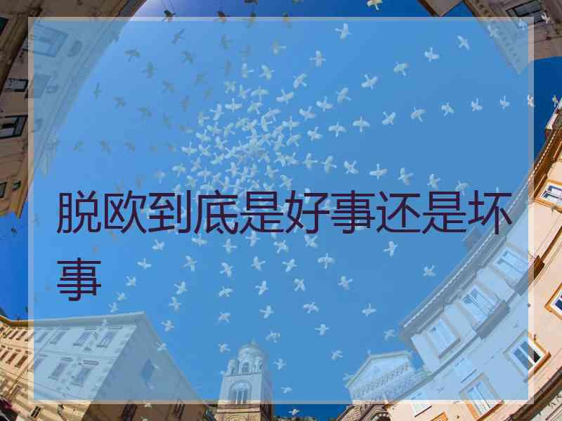 脱欧到底是好事还是坏事