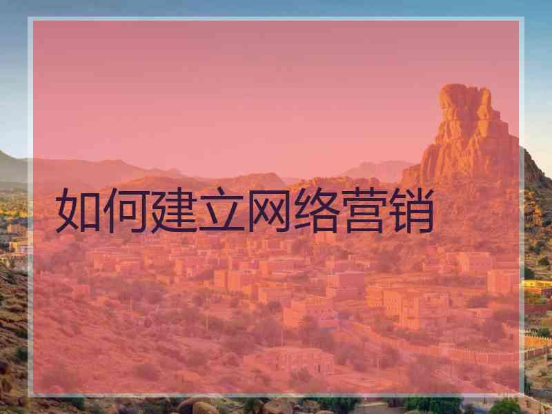 如何建立网络营销