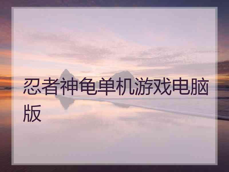 忍者神龟单机游戏电脑版