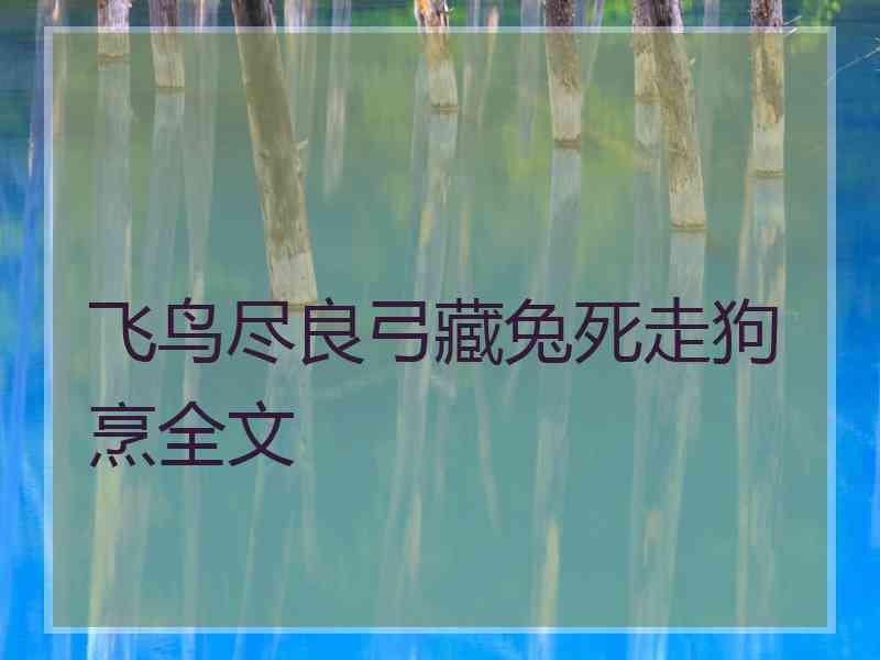 飞鸟尽良弓藏兔死走狗烹全文