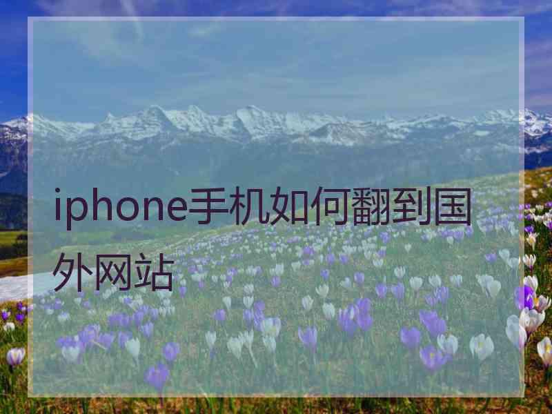 iphone手机如何翻到国外网站
