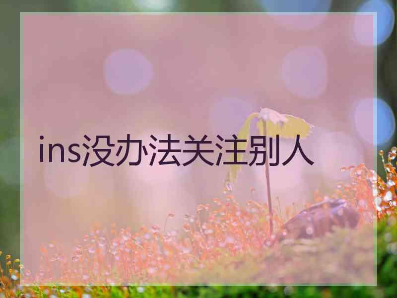 ins没办法关注别人