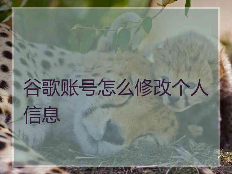 谷歌账号怎么修改个人信息