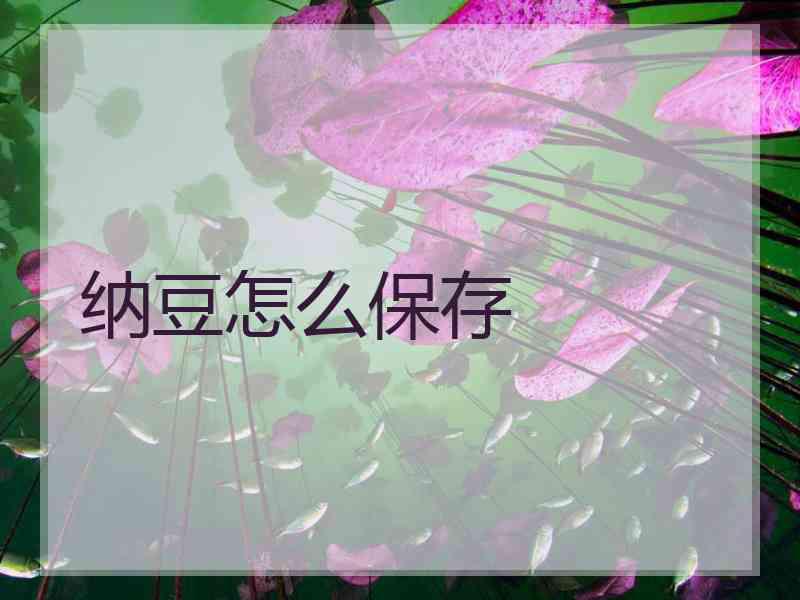 纳豆怎么保存