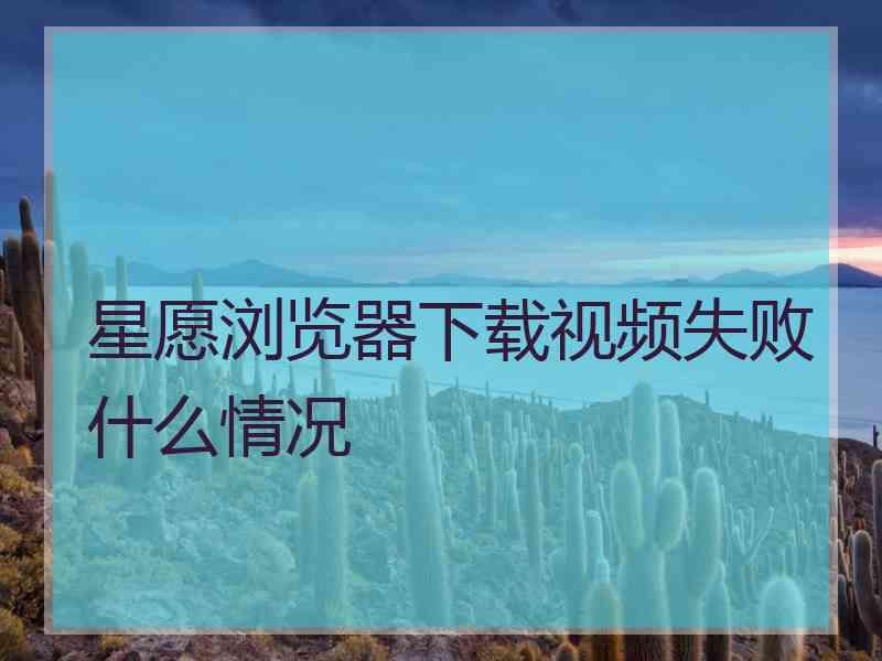 星愿浏览器下载视频失败什么情况