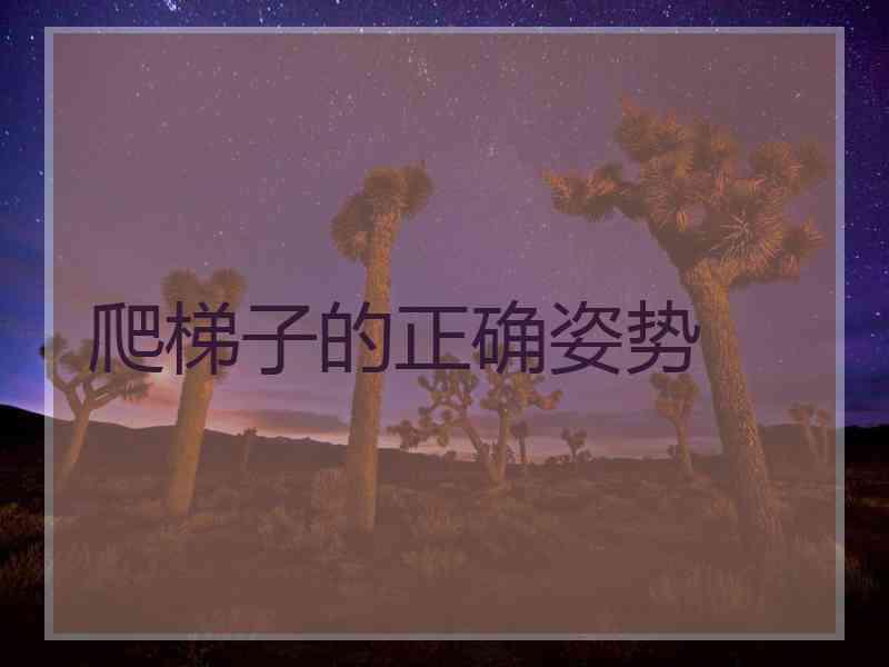 爬梯子的正确姿势