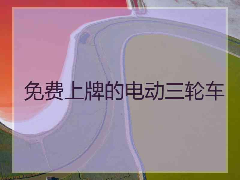 免费上牌的电动三轮车