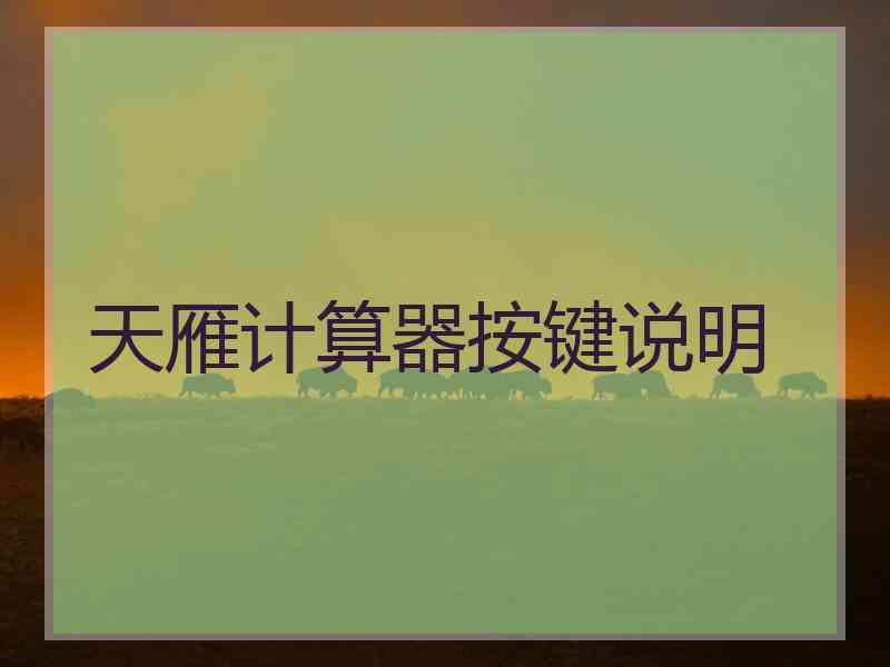 天雁计算器按键说明