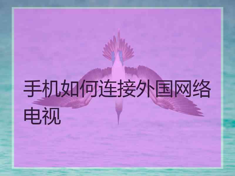 手机如何连接外国网络电视