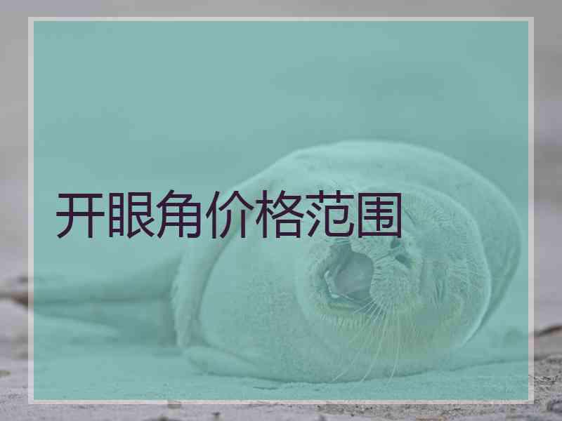 开眼角价格范围