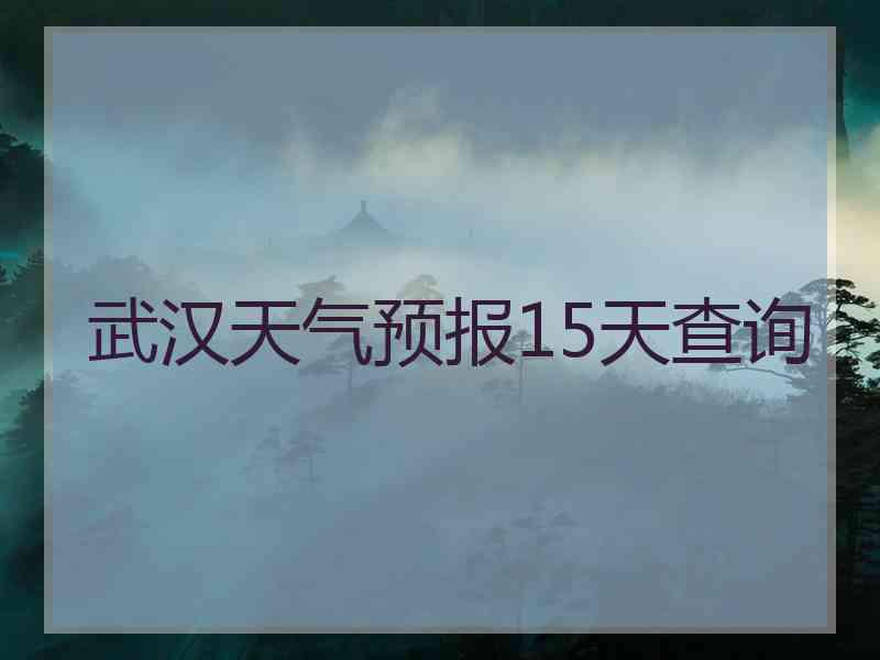 武汉天气预报15天查询