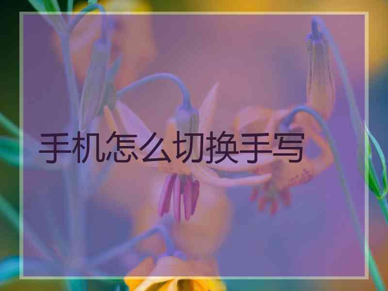 手机怎么切换手写
