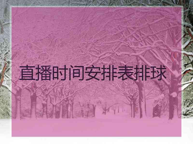 直播时间安排表排球