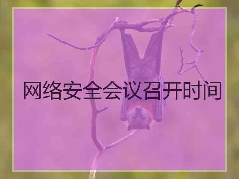 网络安全会议召开时间