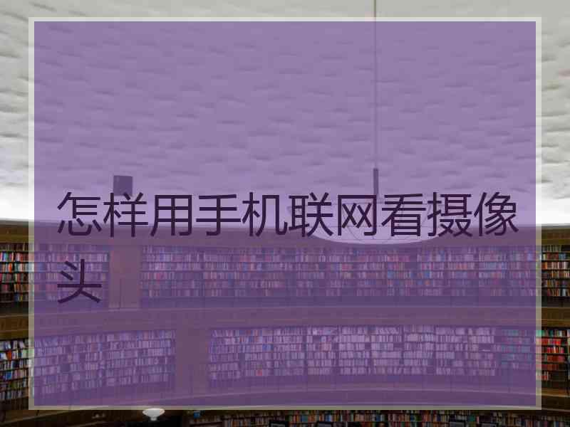 怎样用手机联网看摄像头