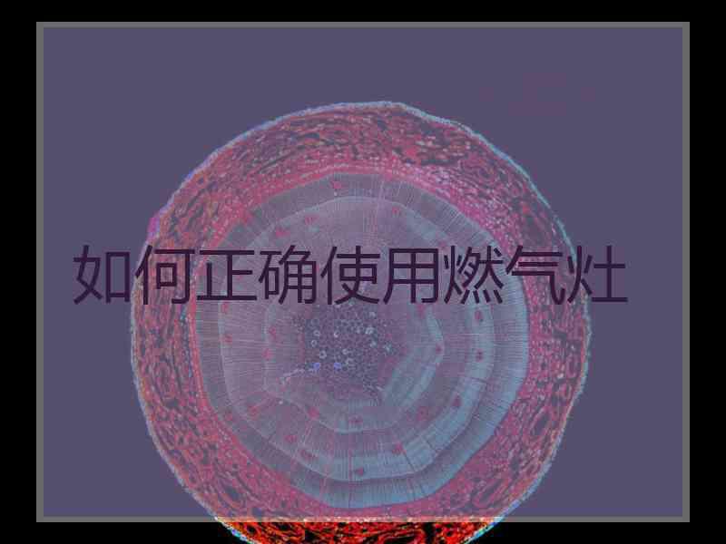 如何正确使用燃气灶