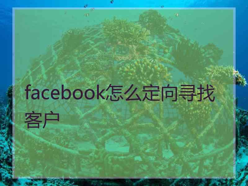 facebook怎么定向寻找客户