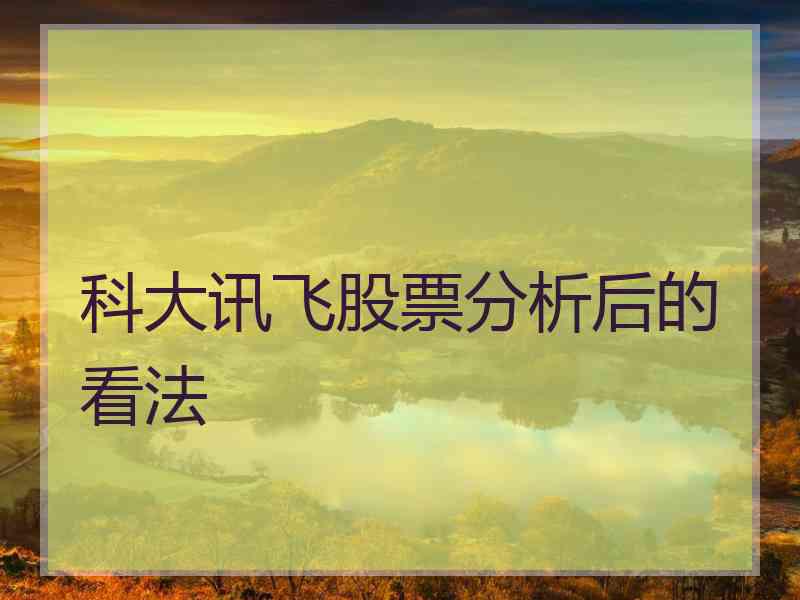 科大讯飞股票分析后的看法