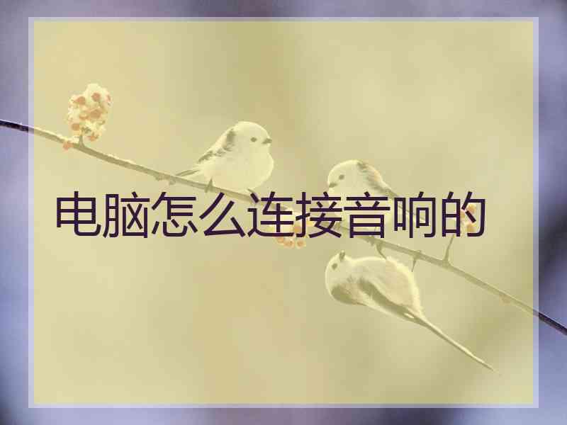 电脑怎么连接音响的