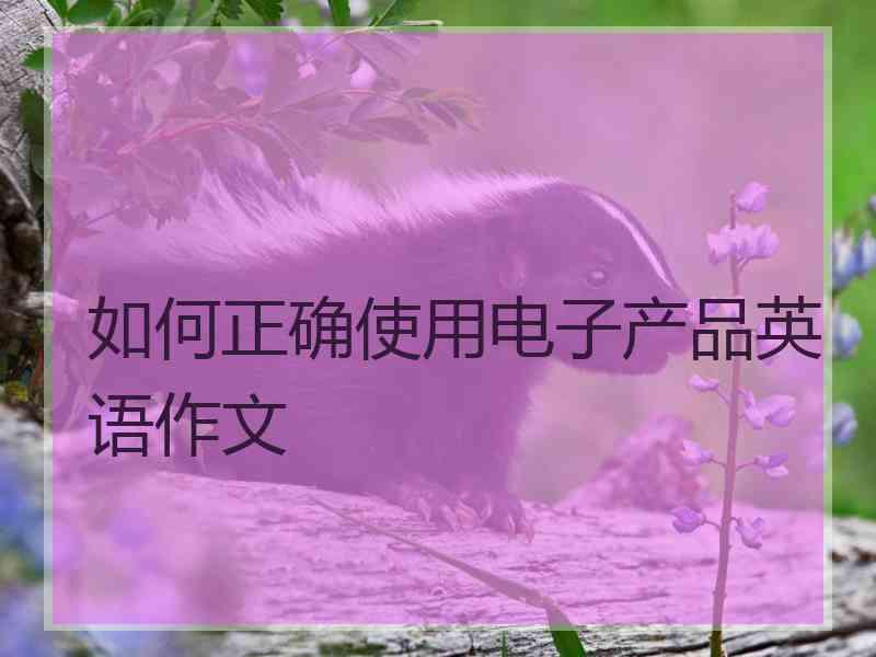 如何正确使用电子产品英语作文