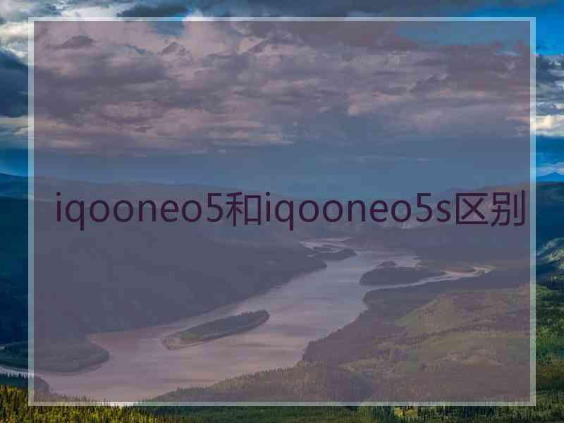 iqooneo5和iqooneo5s区别