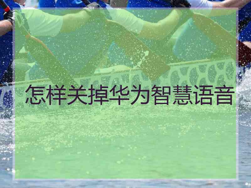 怎样关掉华为智慧语音