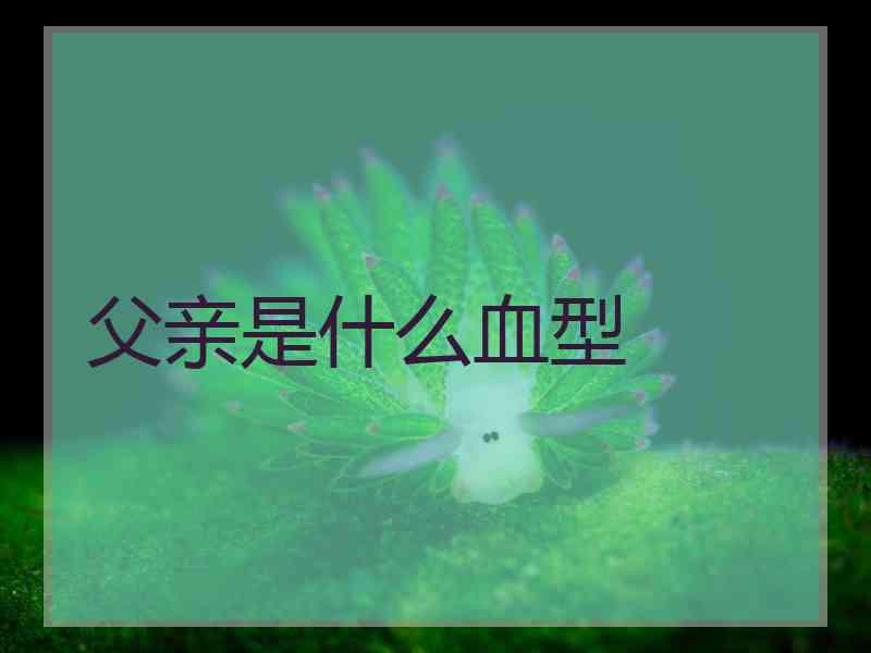 父亲是什么血型