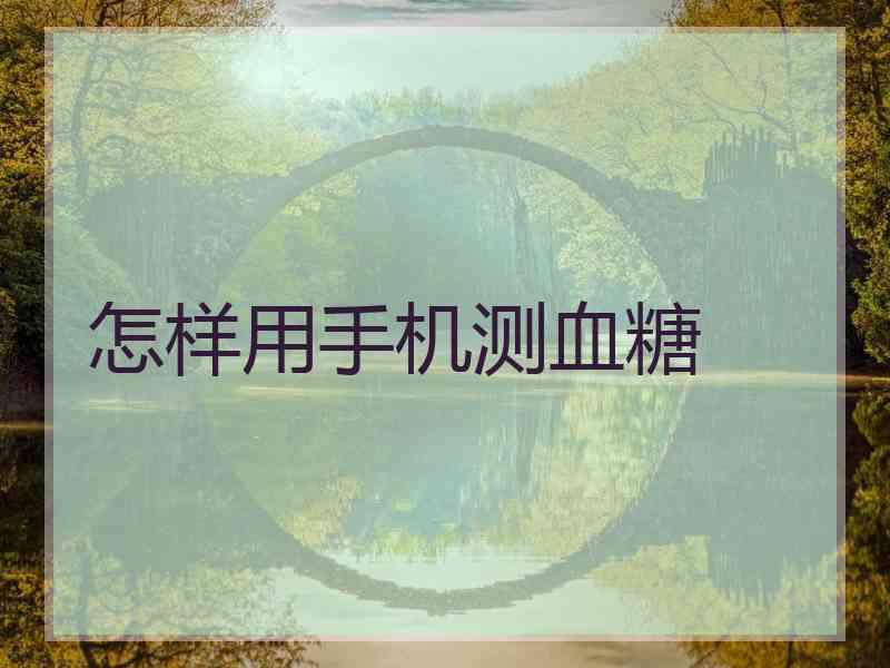 怎样用手机测血糖