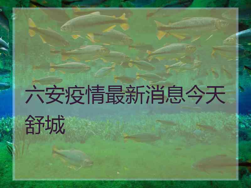 六安疫情最新消息今天舒城