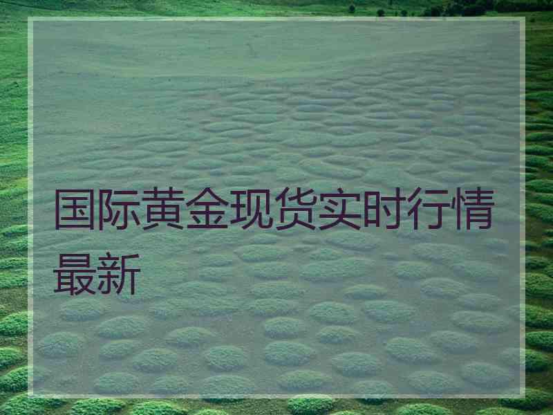 国际黄金现货实时行情最新