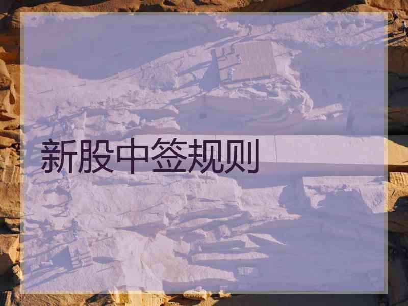 新股中签规则