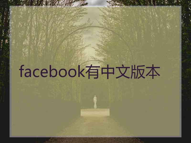 facebook有中文版本