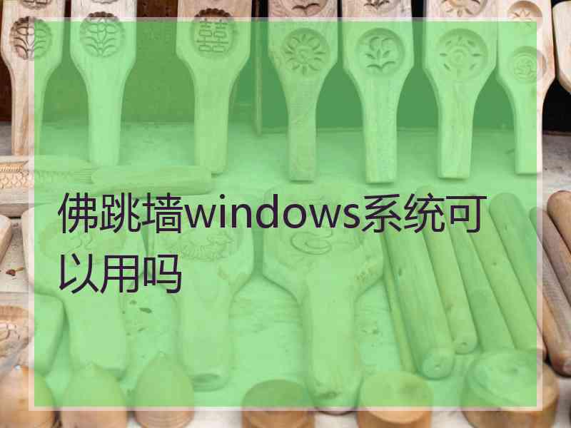 佛跳墙windows系统可以用吗