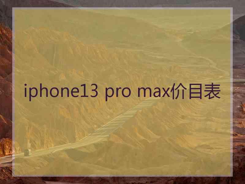 iphone13 pro max价目表