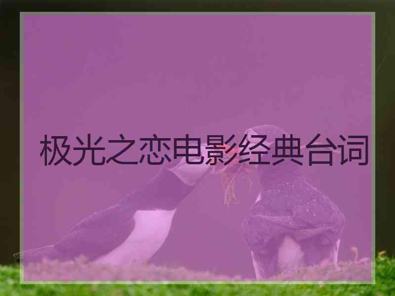 极光之恋电影经典台词